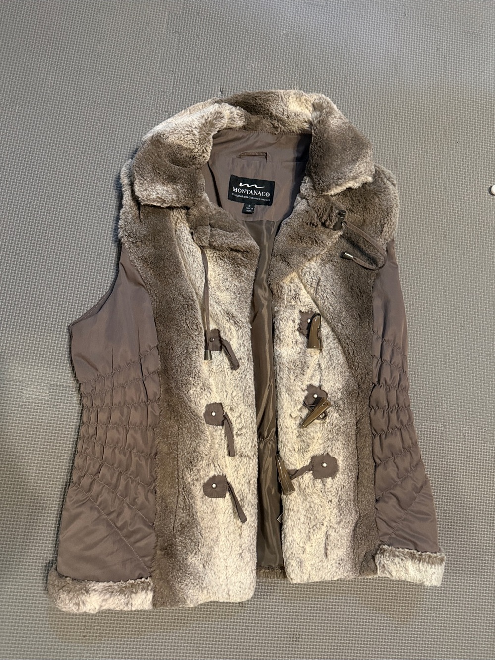 Women's Montanaco Taupe Faux Fur Vest
